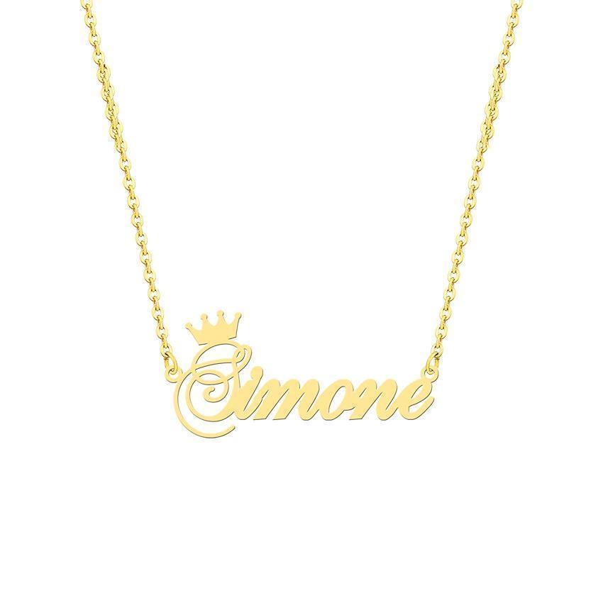 Custom Crown Name Necklace Personalized Jewelry