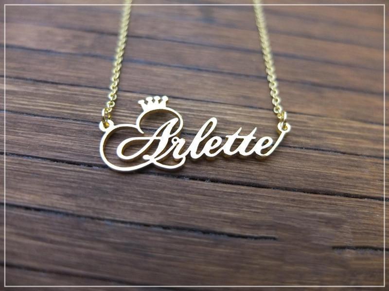 Custom Crown Name Necklace Personalized Jewelry